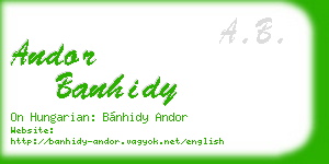 andor banhidy business card